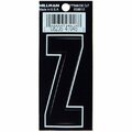 Hillman Letter, Character: Z, 3 in H Character, Black/White Character, Black Background, Vinyl 839610